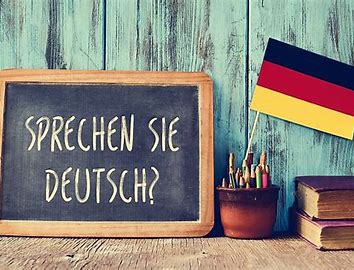 Image showing german Flage and a blackboard